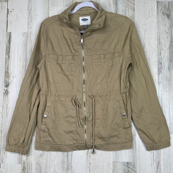 Old Navy Utility Chore Barn Jacket Women's Medium Zip Front Brown Gorpcore - Picture 1 of 11